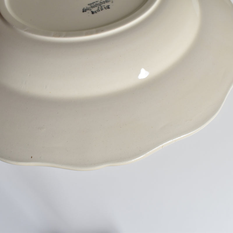 Vintage Deep Dish, Digoin & Sarreguemines, Scalloped Rim, Ivoire B