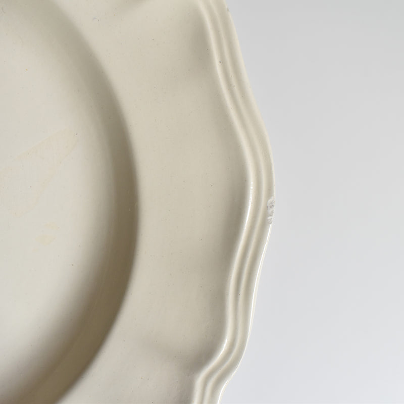 Vintage Deep Dish, Digoin & Sarreguemines, Scalloped Rim, Ivoire B