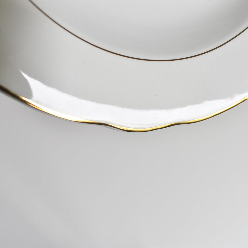 Vintage Deep Plate Digoin & Sarreguemines White & Gold G