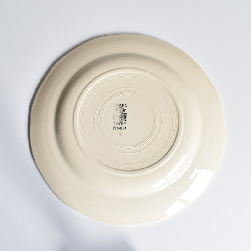 Vintage Plate Digoin & Sarreguemines Rose bleue A