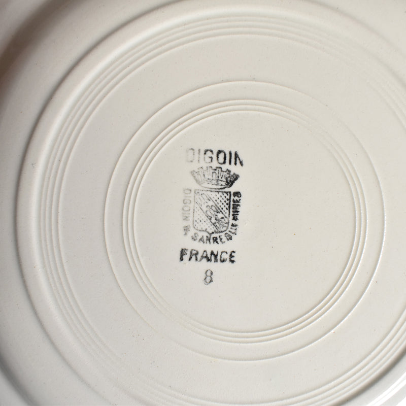 Vintage Plate Digoin & Sarreguemines Rose bleue A