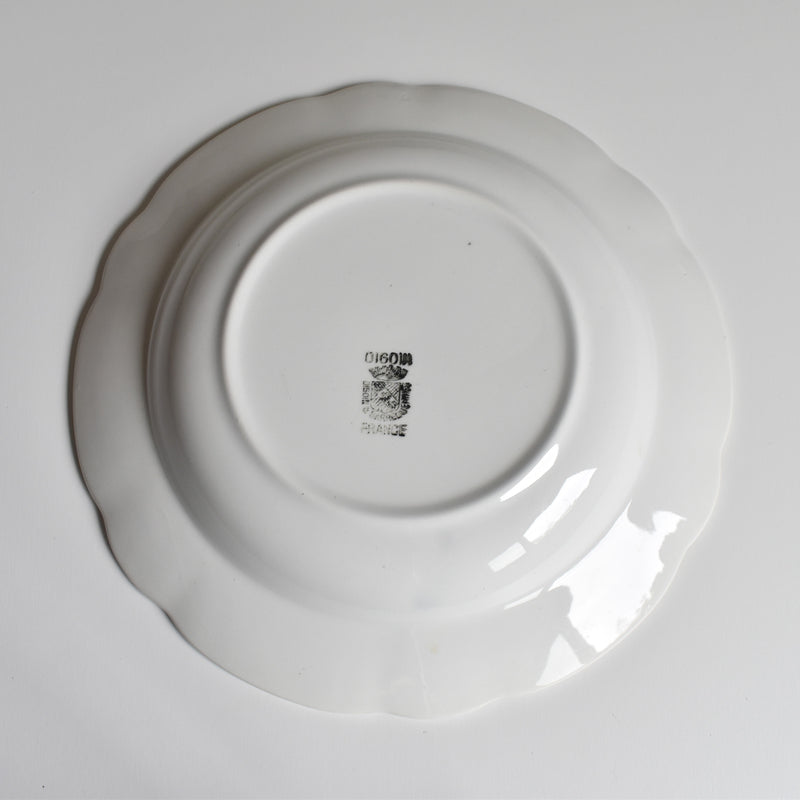 Vintage Deep Plate, Digoin & Sarreguemines, White & Gold H