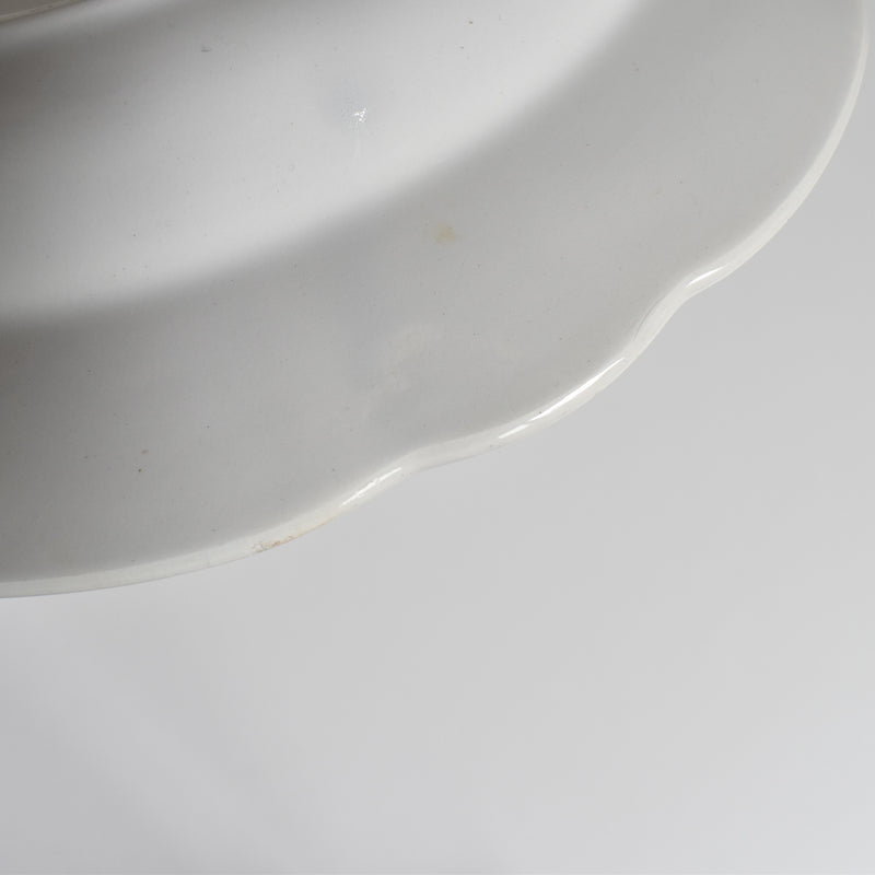 Vintage Deep Plate, Digoin & Sarreguemines, White & Gold H