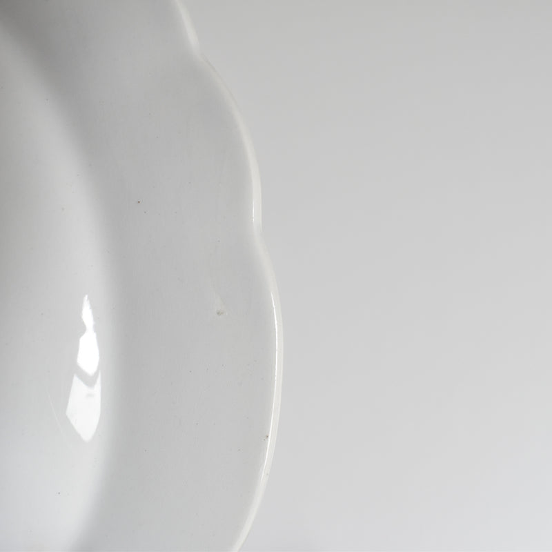 Vintage Deep Plate, Digoin & Sarreguemines, White & Gold H
