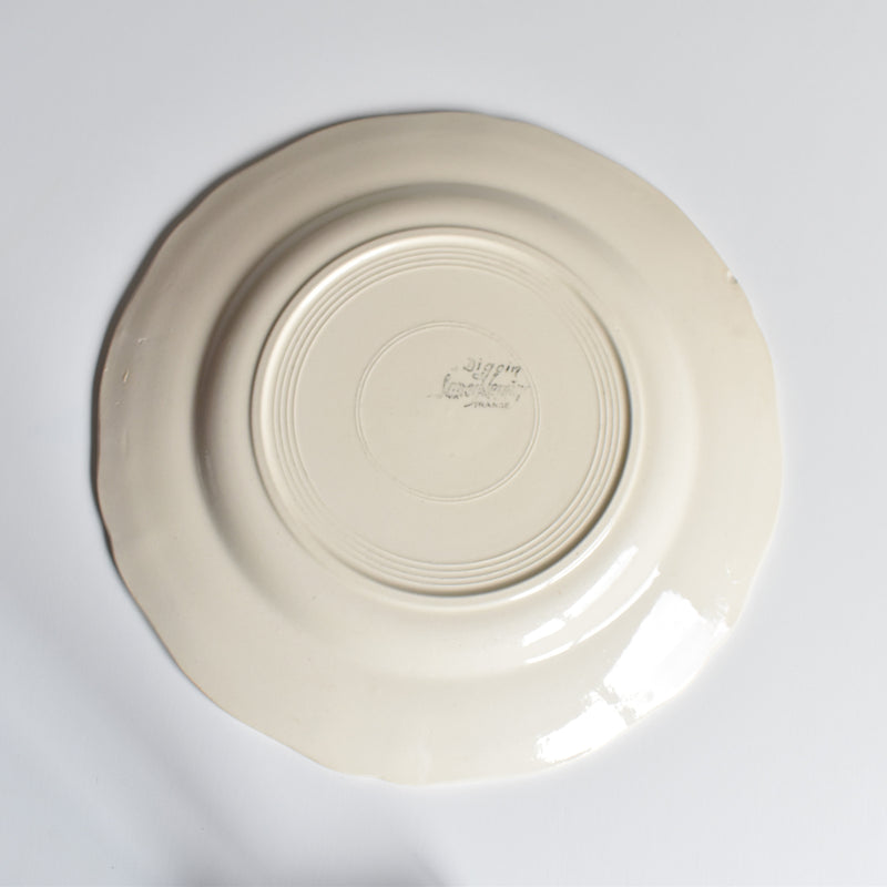 Vintage Plate Digoin & Sarreguemines Scalloped Rim 23cm