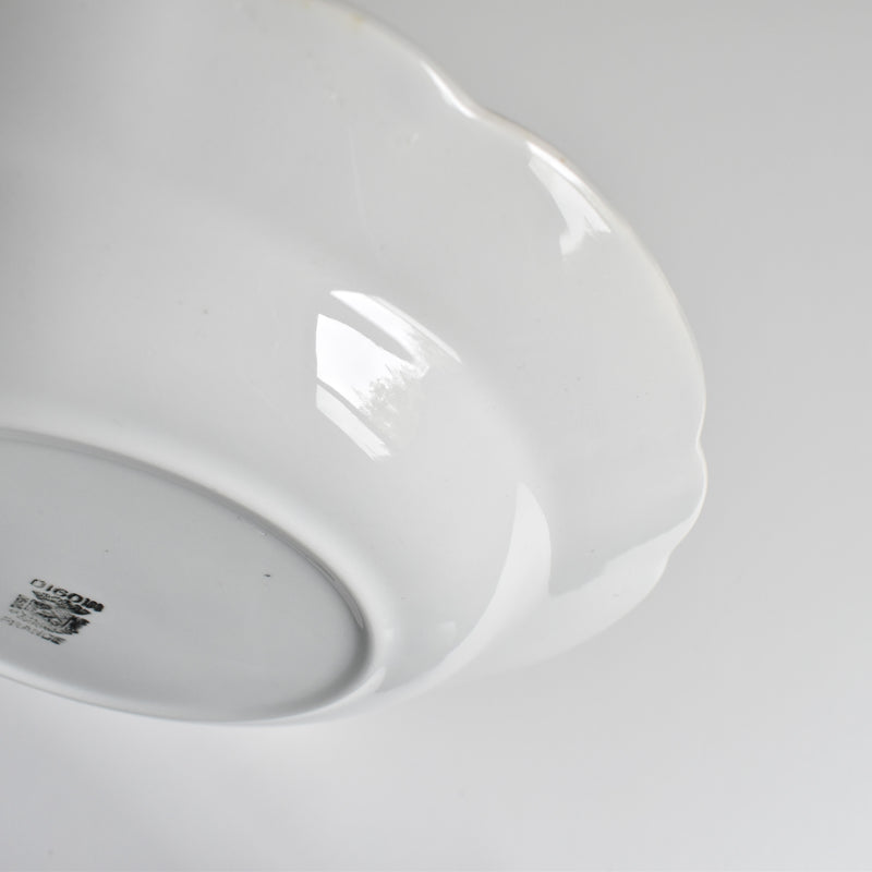 Vintage Deep Plate, Digoin & Sarreguemines, White & Gold H