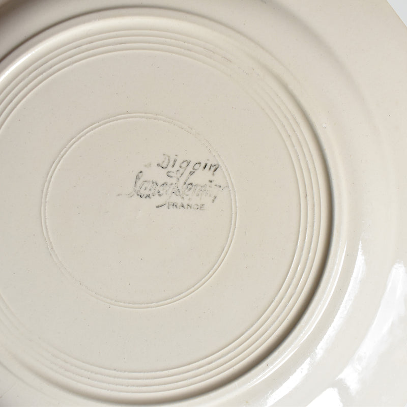 Vintage Plate Digoin & Sarreguemines Scalloped Rim 23cm
