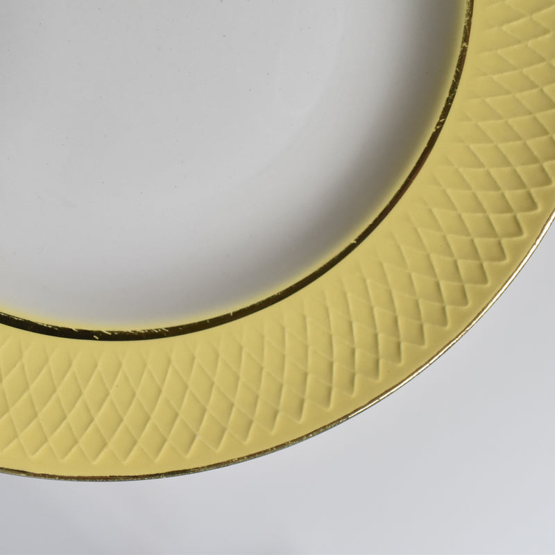 Vintage Deep Plate Moulin des Loups Jaune F