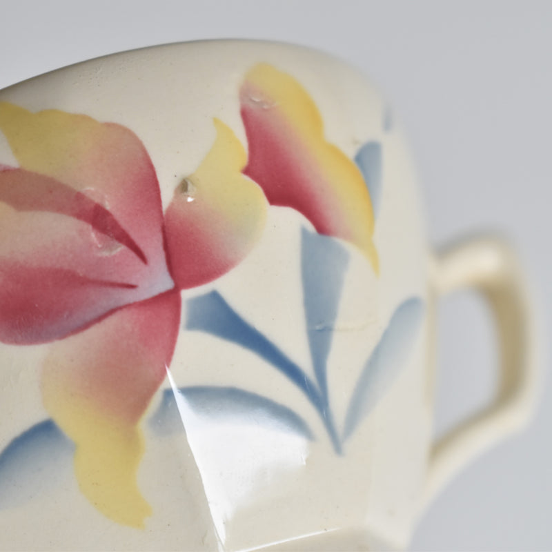Vintage Coffee Cup and Saucer, Digoin & Sarreguemines Iris 9225 E