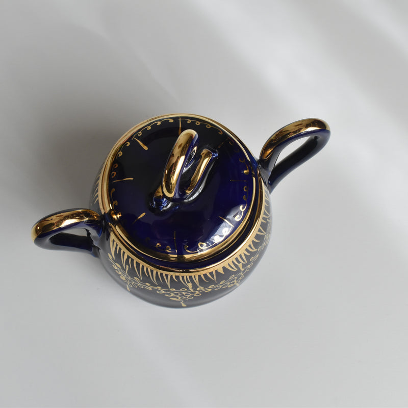 ヴィンテージシュガーポット ア.ドラサンヴァル ダークブルー