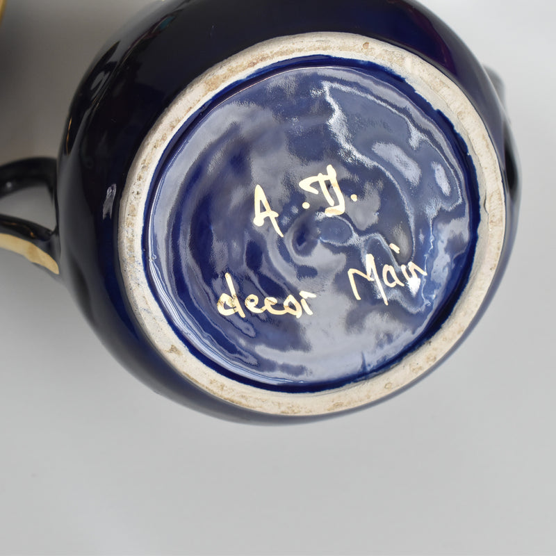 ヴィンテージシュガーポット ア.ドラサンヴァル ダークブルー