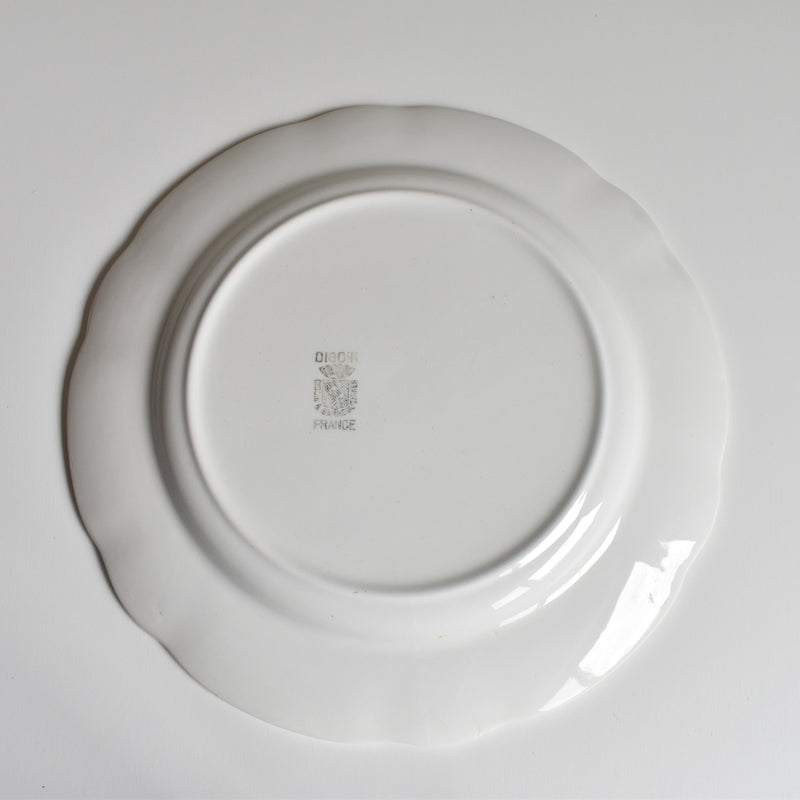 Vintage Plate Digoin & Sarreguemines White & gold A