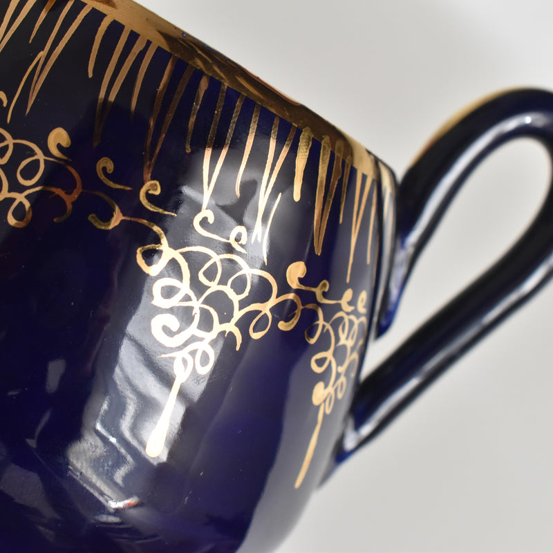 ヴィンテージシュガーポット ア.ドラサンヴァル ダークブルー