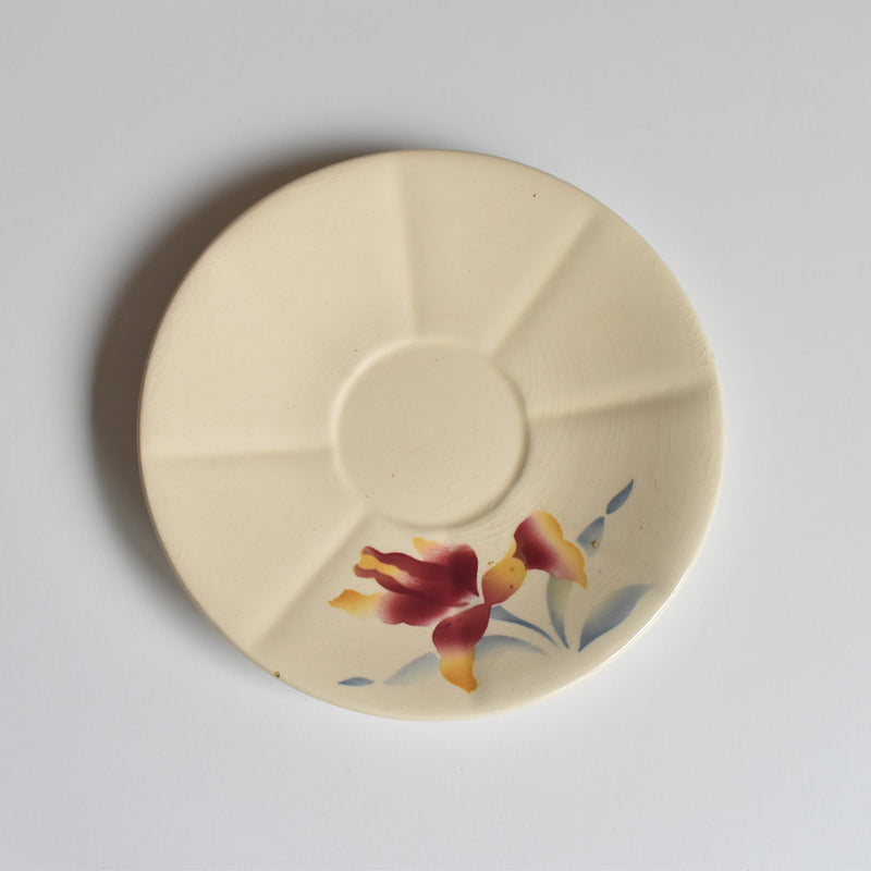 Vintage coffee cup and saucer, Digoin & Sarreguemines Iris 9225 F