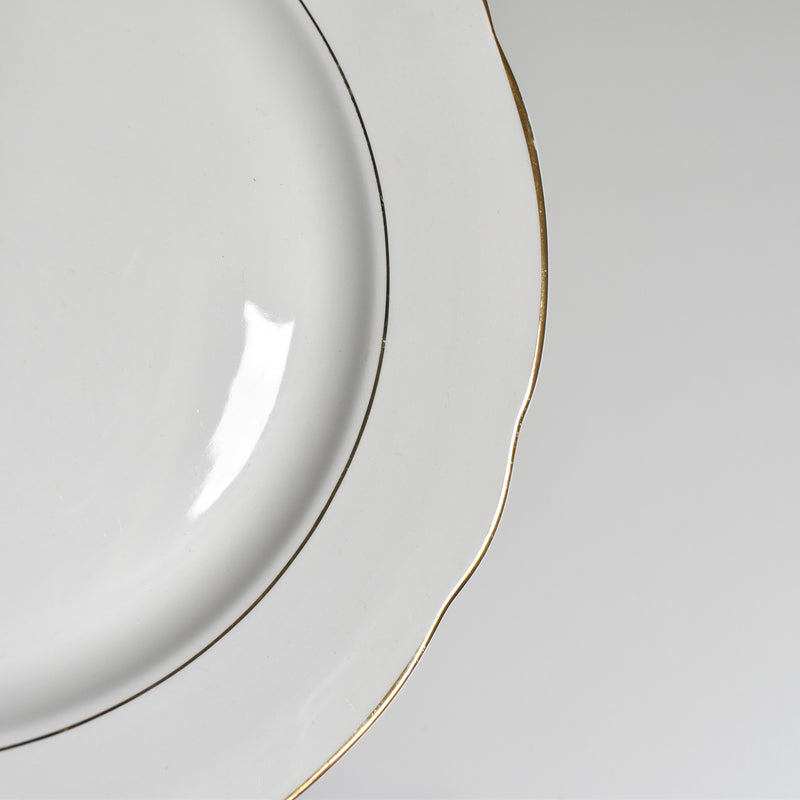 Vintage Plate Digoin & Sarreguemines White & gold A