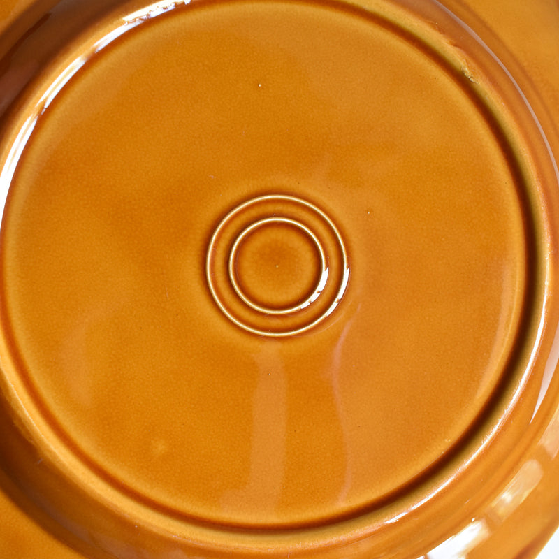 Vintage Deep Plate, Flower Rim, Brown B