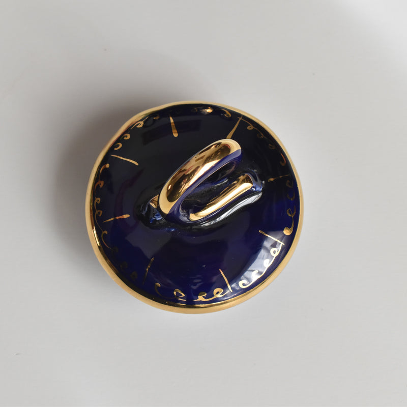 ヴィンテージシュガーポット ア.ドラサンヴァル ダークブルー