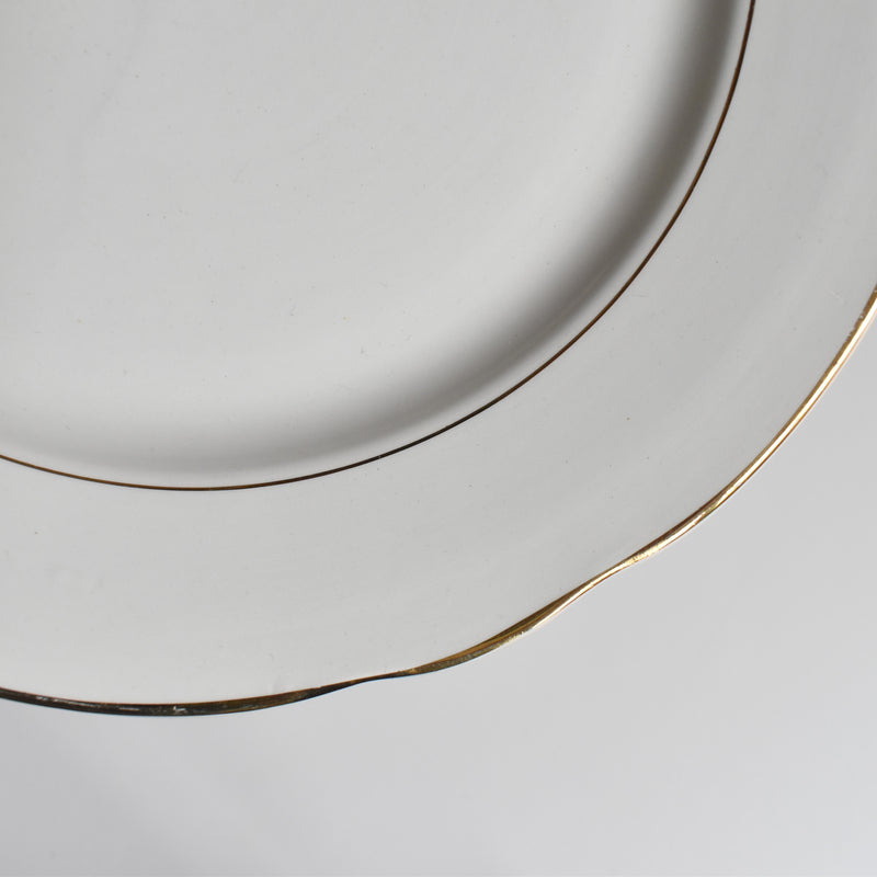 Vintage Plate Digoin & Sarreguemines White & gold A