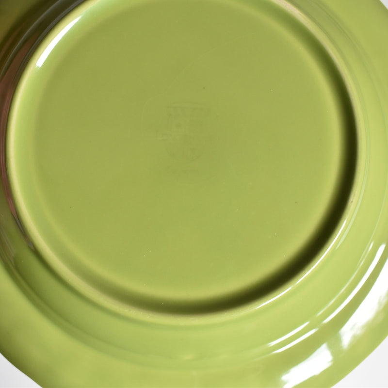 Vintage Dessert Plate, Longchamp, Flower Rim, Green A