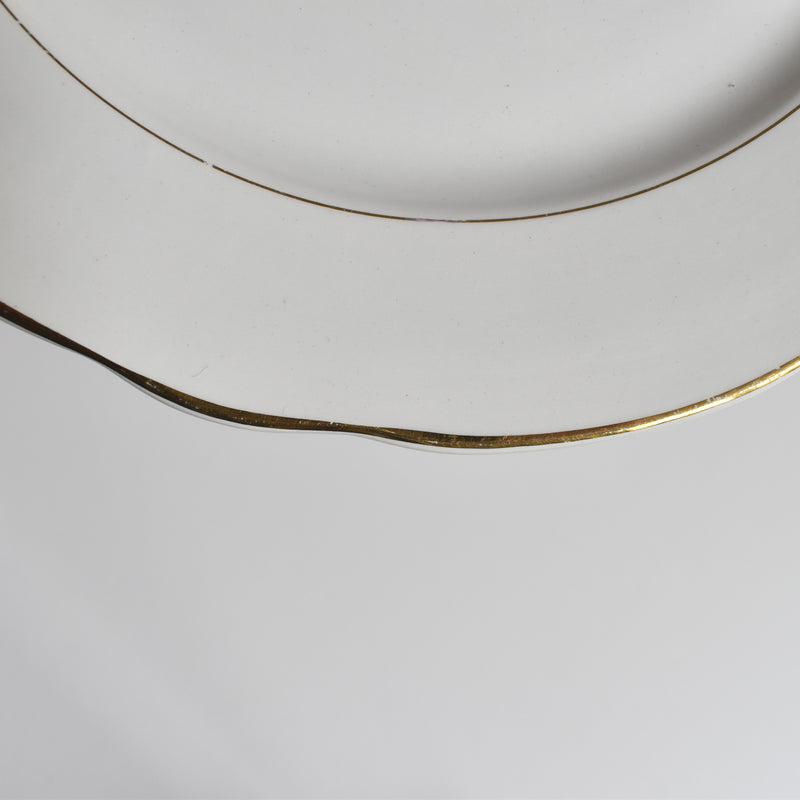 Vintage Plate Digoin & Sarreguemines White & gold A