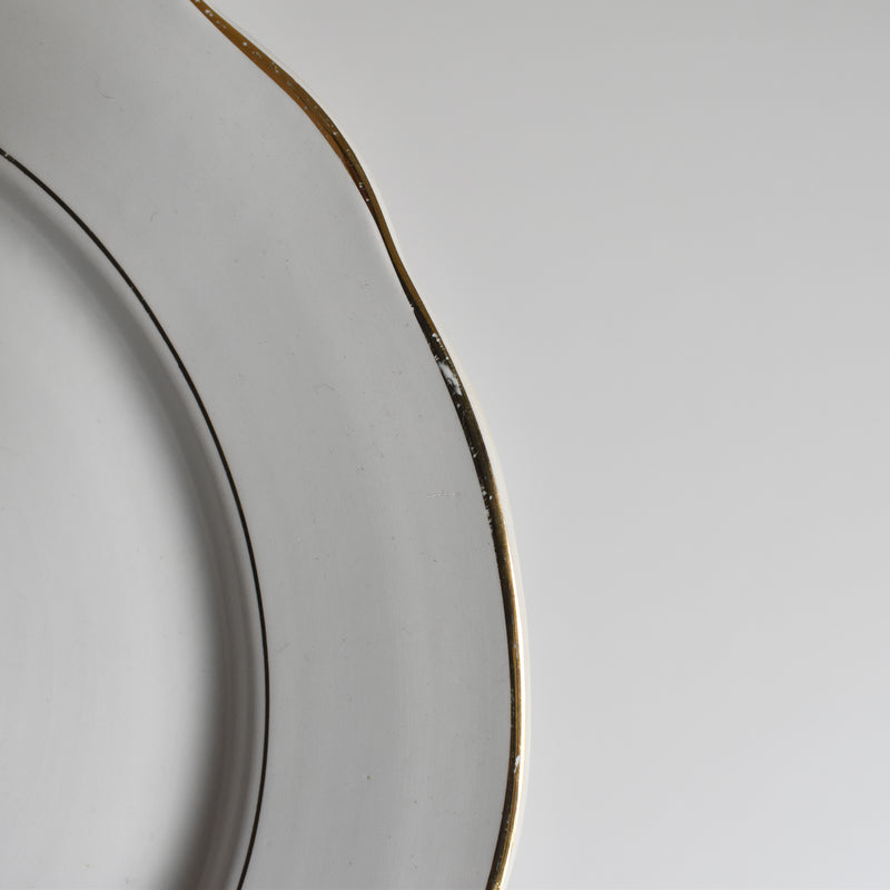 Vintage Plate Digoin & Sarreguemines White & gold A