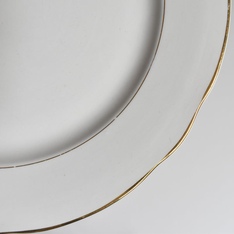Vintage Plate Digoin & Sarreguemines White & gold A