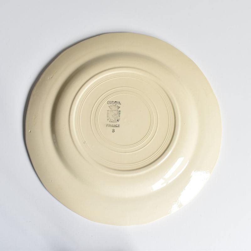 Vintage Plate Digoin & Sarreguemines Rose Bleue C