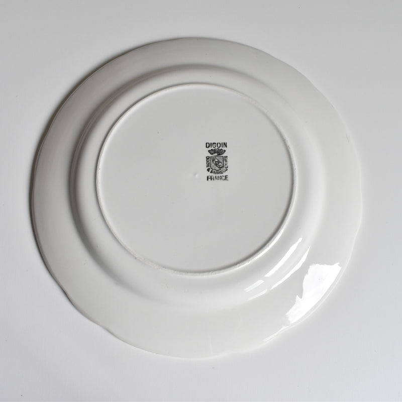 Vintage Plate Digoin & Sarreguemines White & Gold B