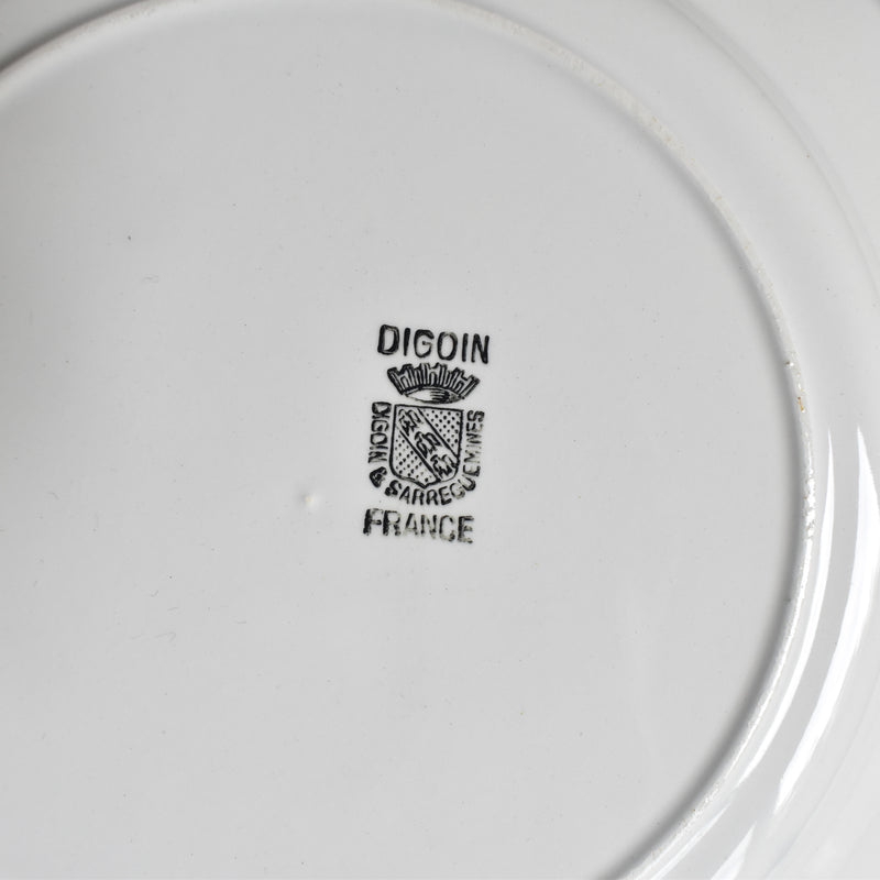 Vintage Plate Digoin & Sarreguemines White & Gold B