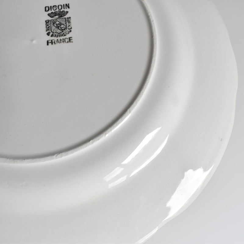 Vintage Plate Digoin & Sarreguemines White & Gold B
