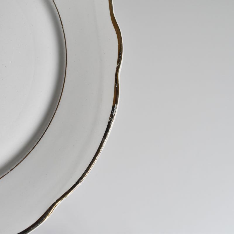 Vintage Plate Digoin & Sarreguemines White & Gold B
