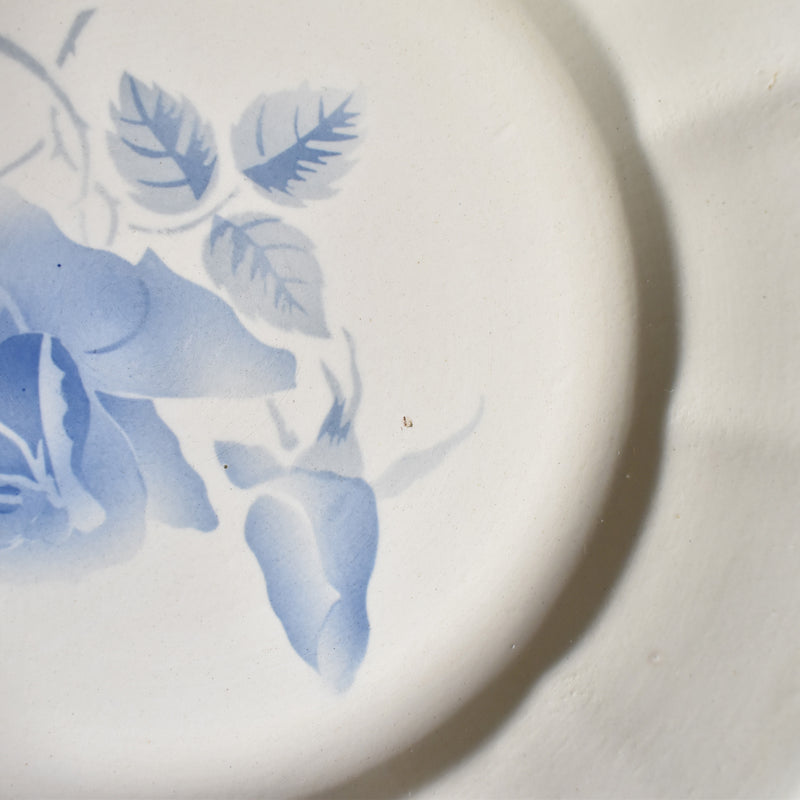 Vintage Plate Digoin & Sarreguemines Rose Bleue C