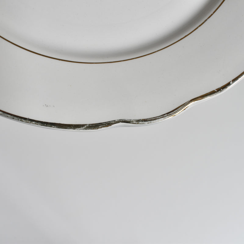 Vintage Plate Digoin & Sarreguemines White & Gold B