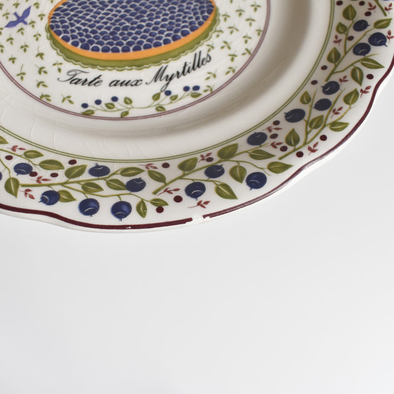 Vintage Dessert Plate Gien Les tartes "Tarte aux Myrtilles"