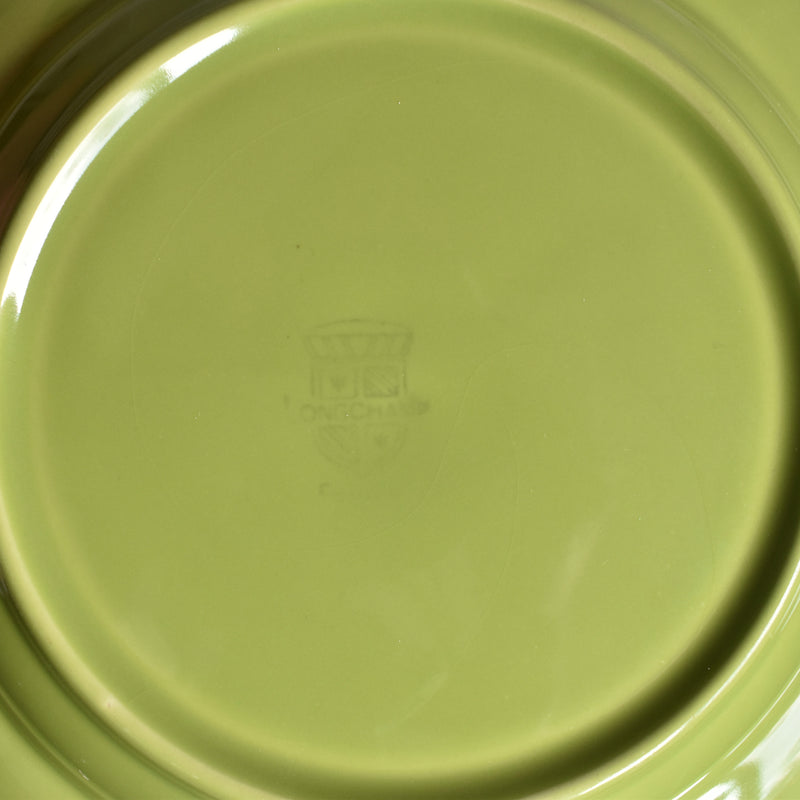 Vintage Dessert Plate, Longchamp, Floral Rim, Green B