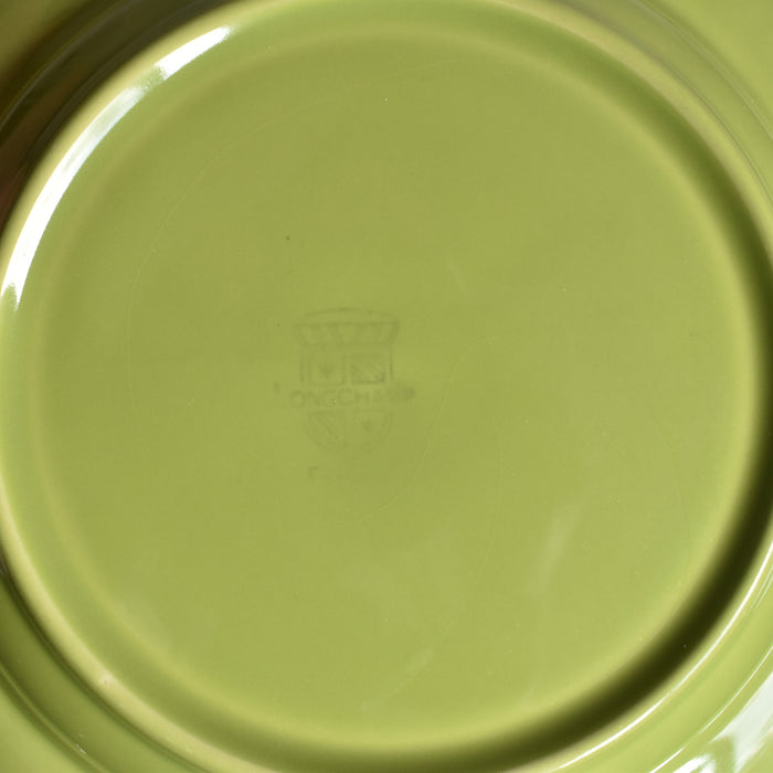 ヴィンテージデザートプレート ロンシャン 花リム グリーン B