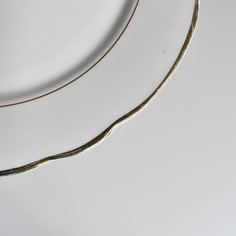 Vintage Plate Digoin & Sarreguemines White & Gold B