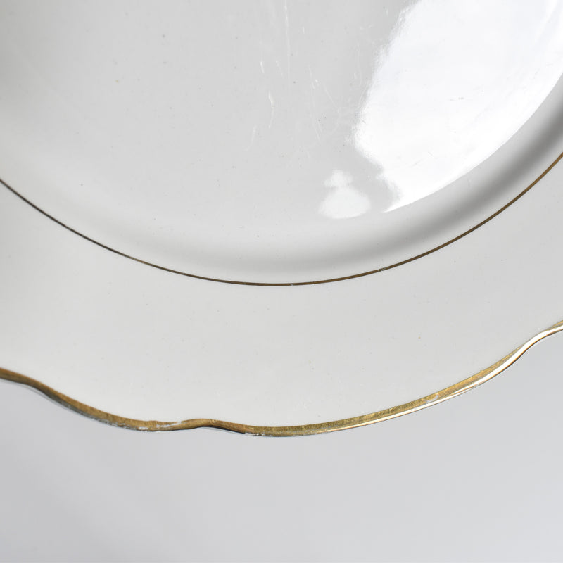 Vintage Plate Digoin & Sarreguemines White & Gold B