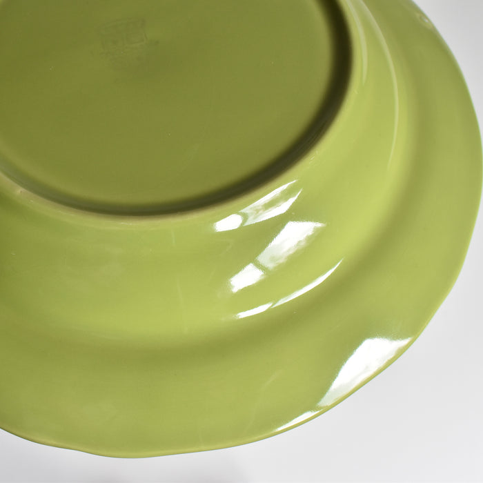 ヴィンテージデザートプレート ロンシャン 花リム グリーン B