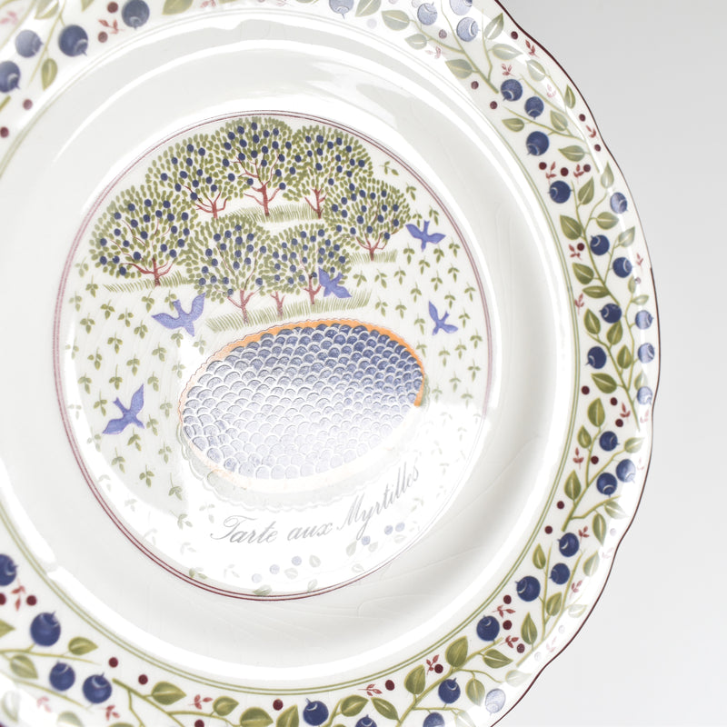 Vintage Dessert Plate Gien Les tartes "Tarte aux Myrtilles"