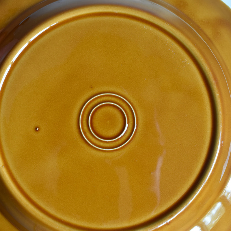 Vintage Deep Plate, Flower Rim, Brown C