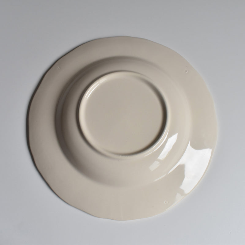 Vintage Deep Plate, Flower Rim A