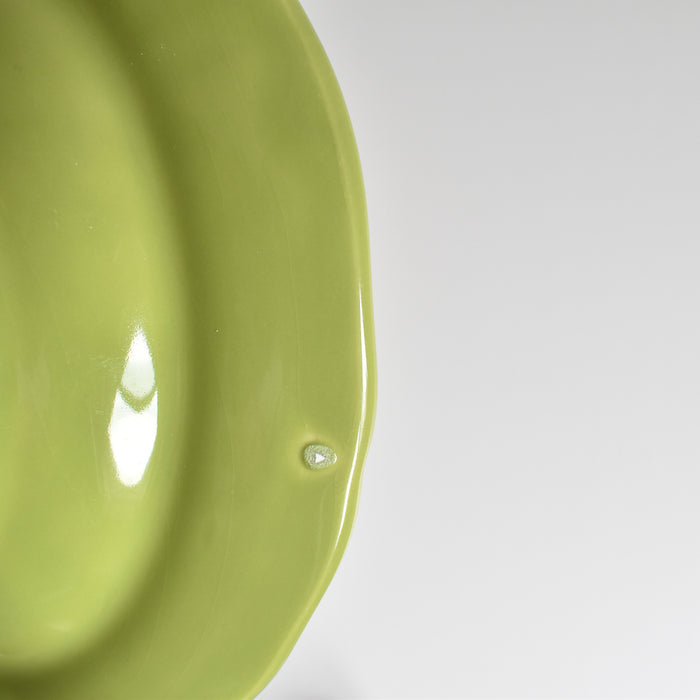 ヴィンテージデザートプレート ロンシャン 花リム グリーン B