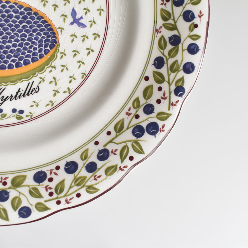 Vintage Dessert Plate Gien Les tartes "Tarte aux Myrtilles"