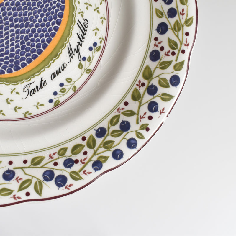 Vintage Dessert Plate Gien Les tartes "Tarte aux Myrtilles"