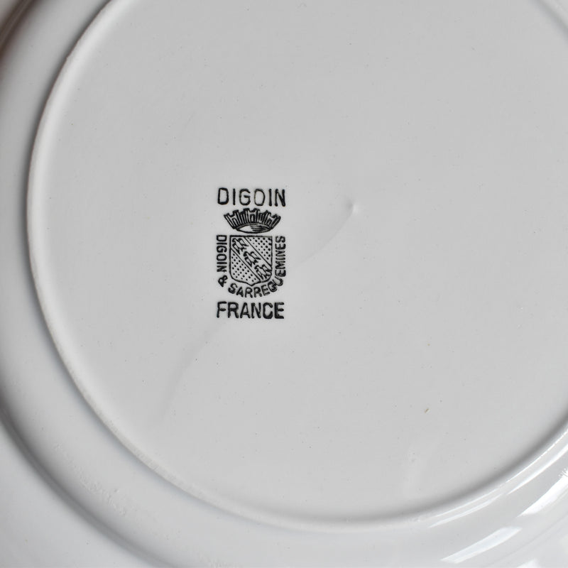 Vintage Plate Digoin & Sarreguemines White & gold C