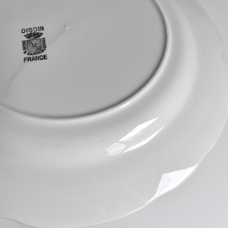 Vintage Plate Digoin & Sarreguemines White & gold C