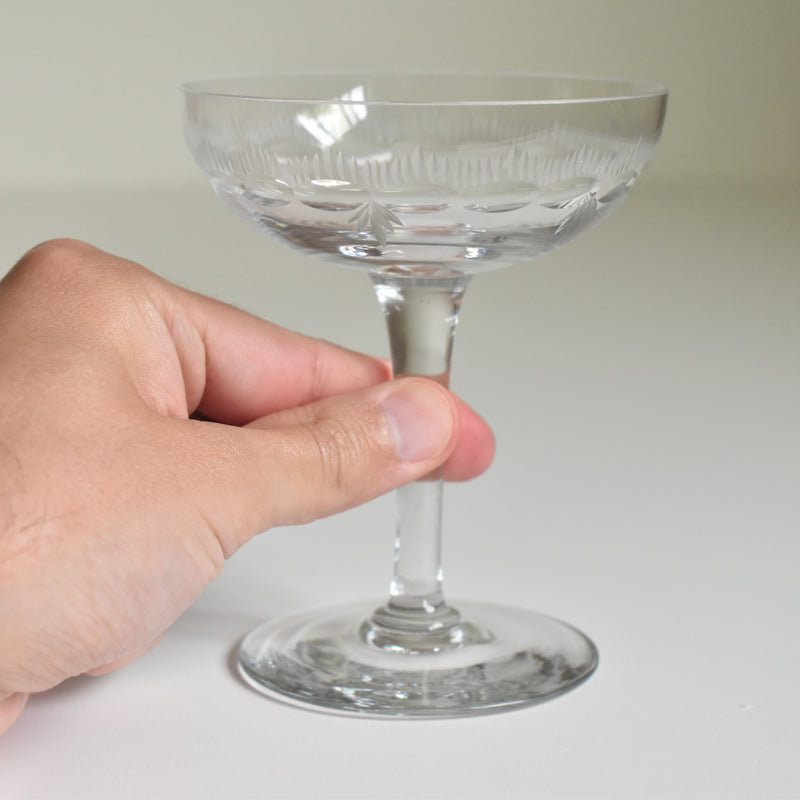 Antique Crystal Champagne Coupe, Portieux Turin
