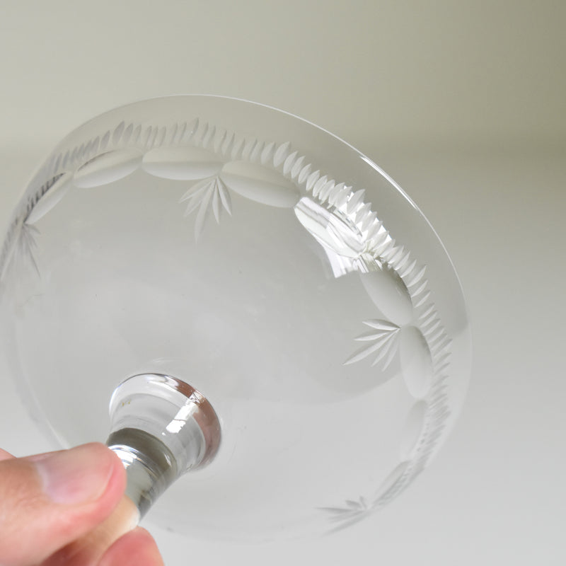Antique Crystal Champagne Coupe, Portieux Turin