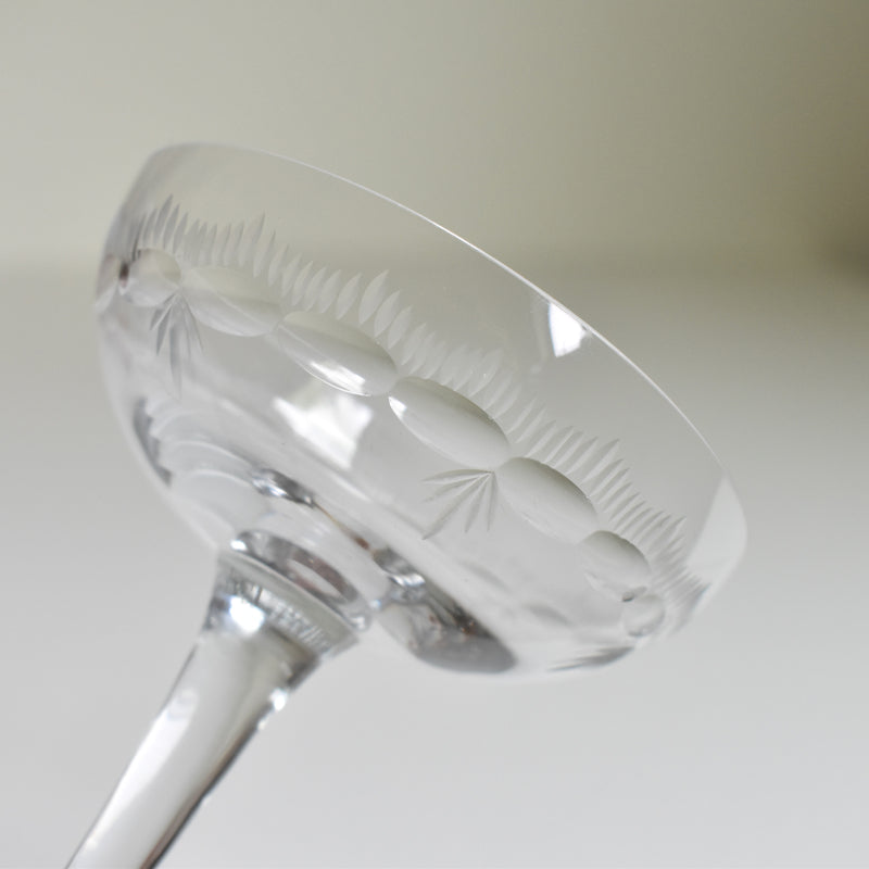 Antique Crystal Champagne Coupe, Portieux Turin